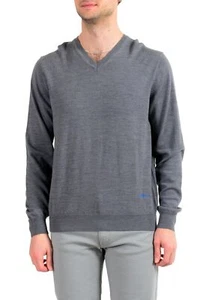 Just Cavalli Men's 100% Wool Gray V-Neck Sweater US M IT 50 - Picture 1 of 6