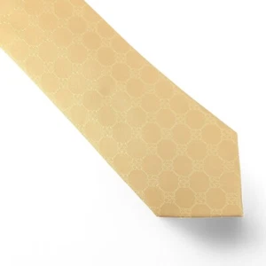 Tommy Hilfiger Men's Grid Texure Solid Tie Necktie Classic 3" Yellow Silk Blend - Picture 1 of 5
