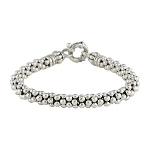 Brazalete de cuerda de caviar LAGOS Signature en plata de ley talla mediana M - Imagen 1 de 1