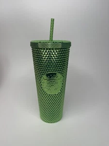 Starbucks NEW Authentic ‘23 Winter Holiday Green Bling Stud Venti Tumbler - Picture 1 of 2