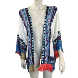 Kimono boho abierto floral marfil M/L Umgree para mujer - Imagen 1 de 5