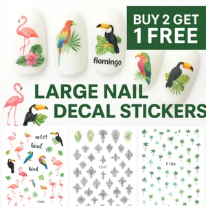 Nail Stickers Holiday Palm Vintage Roses Lace Christmas Large Manicure Nails Art - Picture 1 of 42