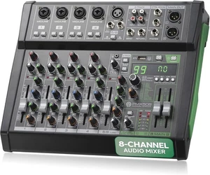 Pyle 8-Channel Audio Mixer, Bluetooth Studio Mixer/DJ Controller with...  - Picture 1 of 7