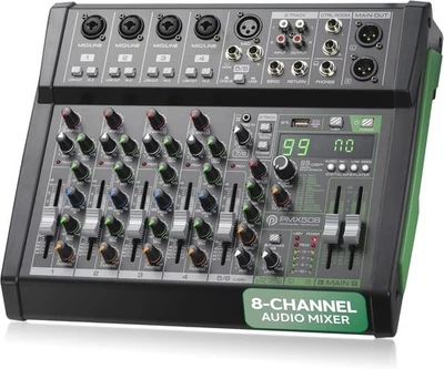 Pyle 8-Channel Audio Mixer, Bluetooth Studio Mixer/DJ Controller with...  - Image 1 of 4