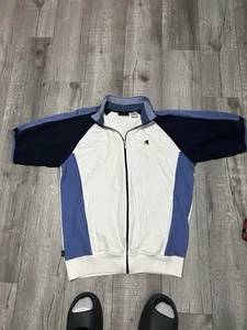 Chaqueta De Colección Años 00 Sean John Blanco Azul Terry Y2K Cuello Cremallera Bolsillo Frontal Talla XL - Imagen 1 de 5