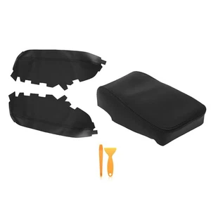 Console Lid Armrest & Door Panel Cover Leather Fit For Toyota Avalon 13-18 Black - Picture 1 of 11