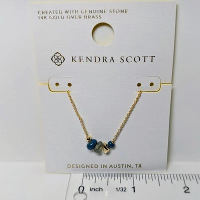 Ожерелье Kendra Scott Faye Gold 16 дюймов смесь зеленых - Изображение 1 из 3