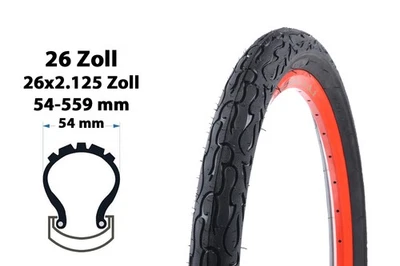 26 Zoll Fahrrad Reifen 26x2.125 Beach Cruiser City MTB Bike 54-559 - Bild 1 von 4