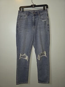 American Eagle Mom Jeans Damen 6 28 W Schwarz Straight Distressed Stretch Neu - Bild 1 von 5