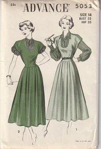 1950's Vintage Advance Sewing Pattern 5053 Blouse & Jumper Dress B32 Uncut - Picture 1 of 2