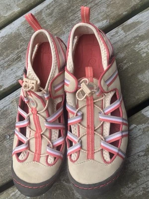 J-41 SANDALIA DEPORTIVA AVENTURA ZAPATO AGUA ROSA/VERDE FLORIDA MUJER TALLA 6.5M Foto 1 de 4