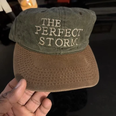 Sombrero de película The Perfect Storm vintage 1999 Warner Brothers Film Crew con correa Foto 1 de 4