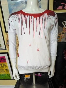 Camicia donna Blood Splatter Horror manica lunga media bella - Foto 1 di 6