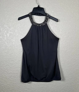 Express Gray Halter Top Shirt w/ Jewel Stone Neck Collar Women’s Size S Small - Picture 1 of 6