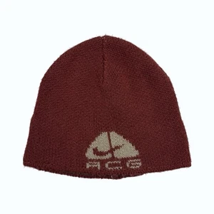 Authentic Nike ACG Beanie Burgundy Knit Sewn Vintage Y2K - Picture 1 of 2
