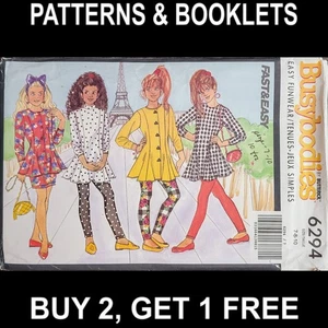Vtg Butterick Busybodies Girls' Top/Skirt/Leggings Pattern #6294 Size 7-10 UNCUT - Picture 1 of 11