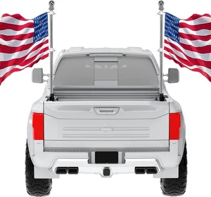 Montaje universal de asta de bandera para camioneta pickup sin perforación se adapta a montaje en plataforma de poste de hasta 1,2" - Imagen 1 de 7