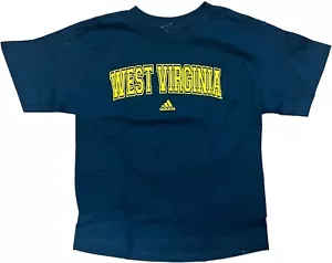 Adidas West Virginia Mountaineers Boy's Short Sleeve T-Shirt Navy Medium 10/12 - Picture 1 of 2