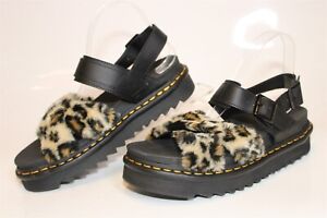 Dr. Martens Voss II Fluffy Cross Strap Buckle Sandals Womens 9 41 Platform Shoes