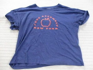 Free Assembly Womens Shirt 3XL Blue Short Sleeve Round Neck Stretch Cotton - Picture 1 of 11
