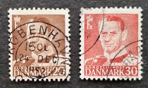 DENMARK 1950 - 1952 Scott 320 335 SG 360 363b K. Frederick IX SOTN Kobenhavn - Picture 1 of 1
