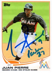 Miami Marlins Juan Pierre Signed Baseball Card COA - Picture 1 of 1