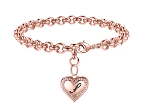 Heart S Charm Bracelets for Women Rose Gold Plated Letter Charm Bracelets - Picture 1 of 3