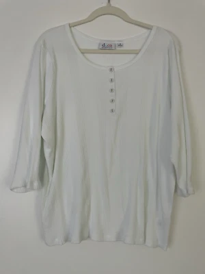 d & co. Essentials Womens White 3/4 Sleeve Tunic Top Shirt 100% Cotton - 2X - Image 1 of 4