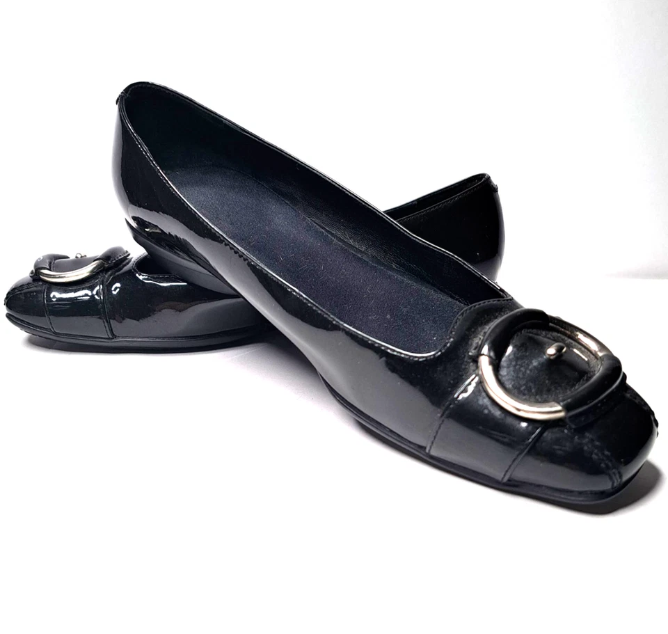 Cole Haan Air Collaboration Shoes Womens Size 7AA Black Patent Leather Slip Shoe - Image 1 of 4