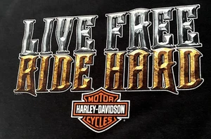 Harley Davidson schwarzes "Live Free Ride Hard" Motorrad T-Shirt Las Vegas NV - L - Bild 1 von 6