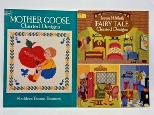 2 Dover Needlework: Mother Goose Charted Design and Fairy Tale Charted Design - Picture 1 of 12