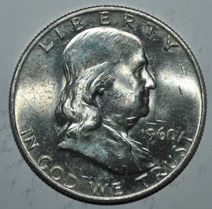 1960 D Silver Franklin Half {{{6877 - Picture 1 of 3