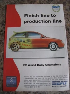 SEAT F2 RALLYE WELTMEISTER IBIZA CUPRA SPORTWAGEN 1997 WERBUNG A4 AKTE 30 - Bild 1 von 1
