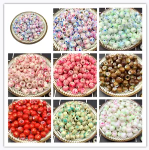 200pcs 10mm acrylic large hole loose beads Jewelry Accessories crafts - Picture 1 of 26