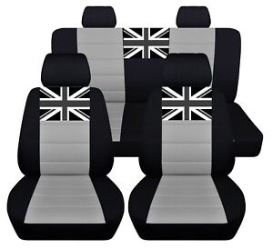Car Seat Covers Mini Cooper 2000-2015 Black Silver Front Rear Seats ABF