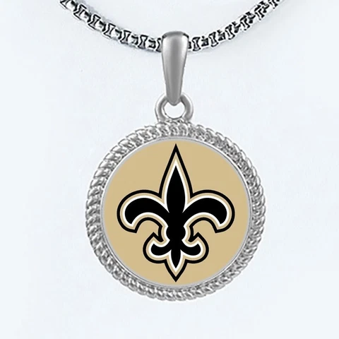 New Orleans Saints Womens Mens Round Link Chain Pendant Necklace w Gift Pkg D22 Cover