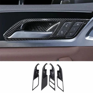 For BMW X3 G01 X4 2018-2021 ABS Carbon Fiber Inner Door Handle Bowl Frame Trim - Foto 1 di 6