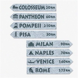 Roma Street Signs: 4-Piece Italian Theme Wall Decor Set - Perfect Italy Party De - Picture 1 of 5
