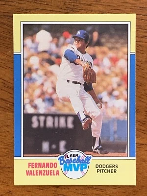 1988 Fleer Baseball MVP #40 - Fernando Valenzuela, Los Angeles Dodgers - NMMT - Image 1 of 2