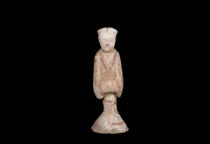 Chinesische Ton / Töpferfigur einer stehenden Hofdame Tang (618 - 906 n. Chr.) - Picture 1 of 11