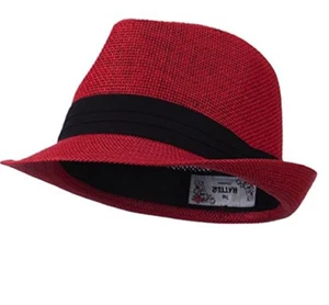 Kid's kid Classic Style Paper Straw Black Band Fashion Fedora Cap Hat 5143K - Picture 1 of 8