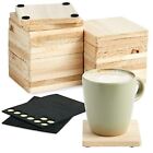 12 Pack Unfinished Wooden Coasters, Blank Wood Crafts Squares Natural Brown 