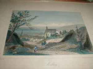 1850er Nicolas Chapuy Kupferstich handkolorierte Radierung Wien Litho Fledermausrahmen - Bild 1 von 10