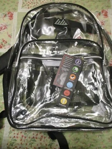 Clear Backpacks for Stadiums Festivals Games and School Full Size NWT FREE SHIP - Picture 1 of 3