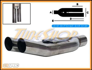 ASPEC BLASTPIPES LEFT TIPS 3" INLET T-304 STAINLESS UNIVERSAL MUFFLER EXHAUST - Bild 1 von 1