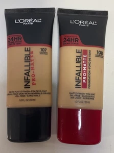 L'Oreal Paris Infallible ProMatte Foundation 108 CARMEL BEIGE & 107 FRESH BEIGE - Bild 1 von 3