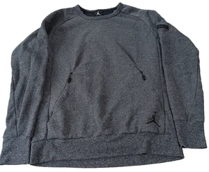 Nike Air Jordan Sudadera Para Hombres L Gris Bolsillos con Cremallera Icono Logo Polar Cuello Redondo - Imagen 1 de 9