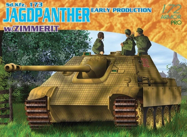 DRAGON 7241 Sd.Kfz.173 Jagdpanther Early Production w/Zimmerit scala 1/72 - Immagine 1 di 1