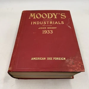 Rare 1933 Moody's Manual of Investments: Public Industrials John Moody 3261 Pgs - Foto 1 di 14