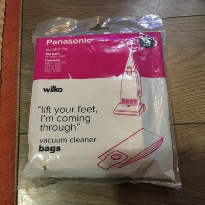 5 x Wilko PANASONIC Vacuum Cleaner Bags U-2E MCE40 MCE400 Dirt Devil M6900 - Image 1 of 3